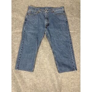 Levi Strauss 505 Mens Jeans W40 L30 Straight Fit Blue Denim Casual Hemmed
